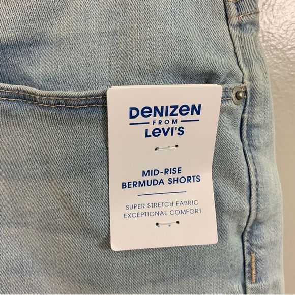 Denizen From Levi's Mid Rise Bermuda Shorts Blue Stretchy Jean Shorts 4 27 NEW - Picture 5 of 10